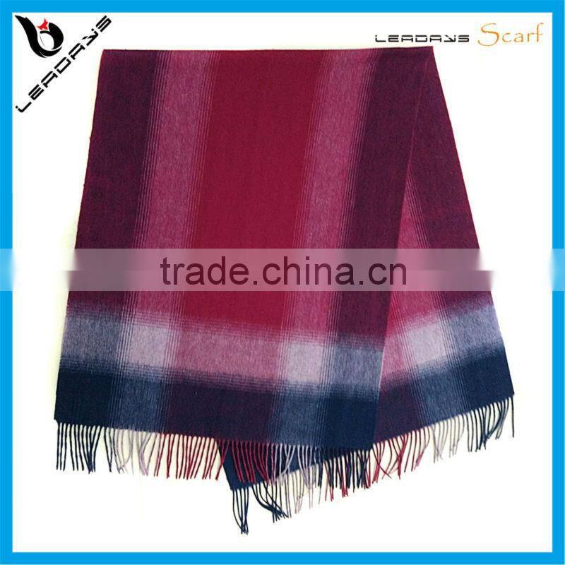 balck and red color tartan plaid indian wool shawl