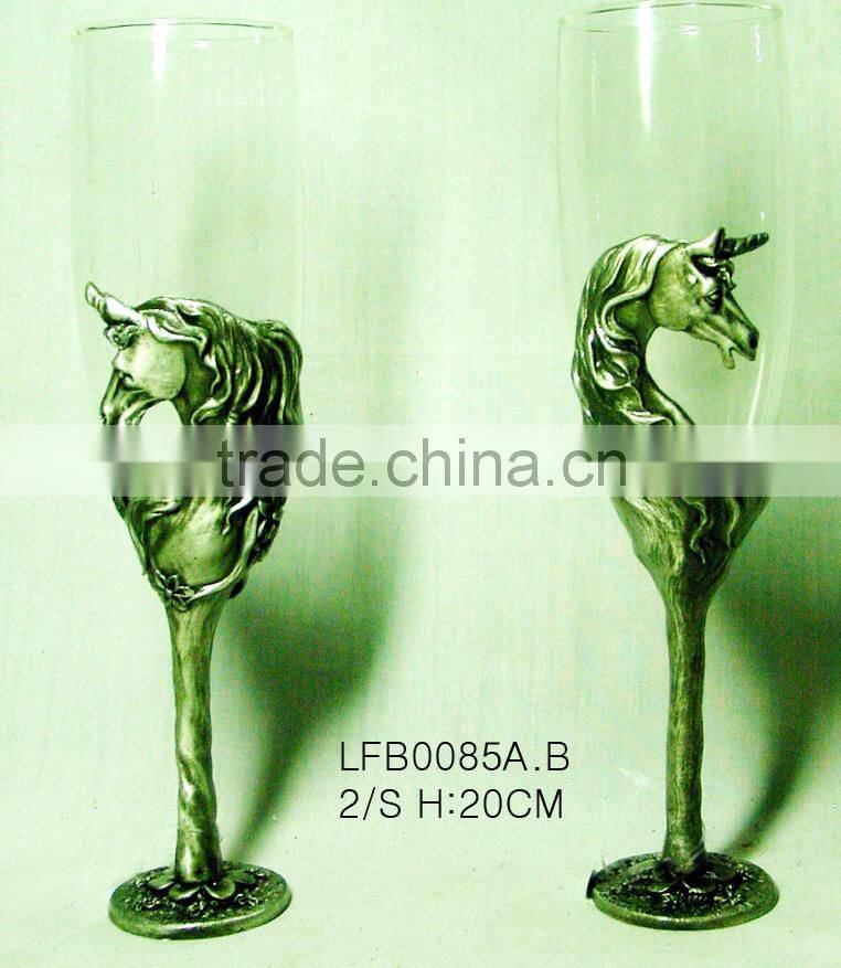 Custom charming metal glass cup wine goblet