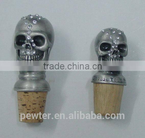 Metal skull bottle stopper