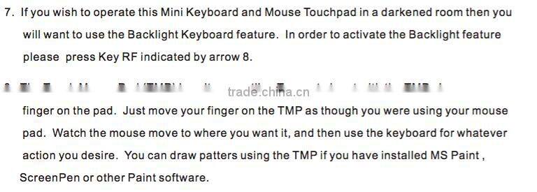 2.4G RF Mini Wireless Keyboard And Mouse With Touchpad