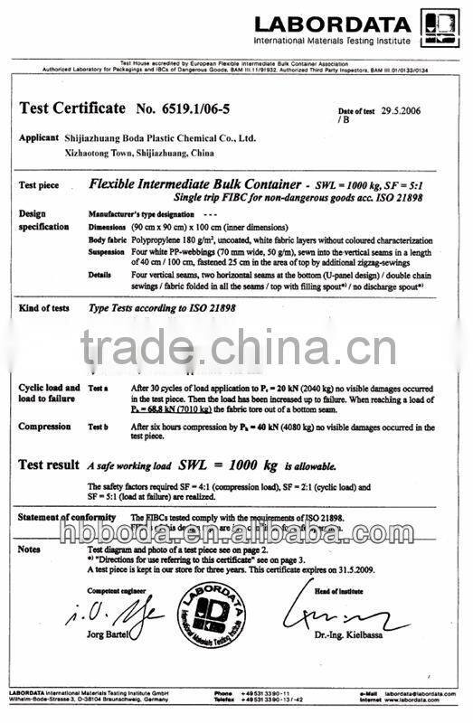 jumbo bag tube width 180cm fabric