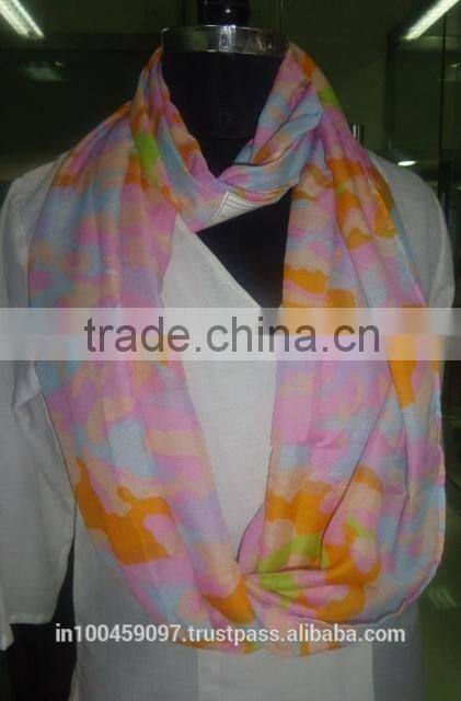 polyester printed snood scarf.