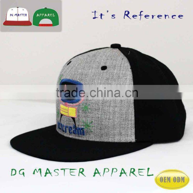 black flat brim hat snap back hat