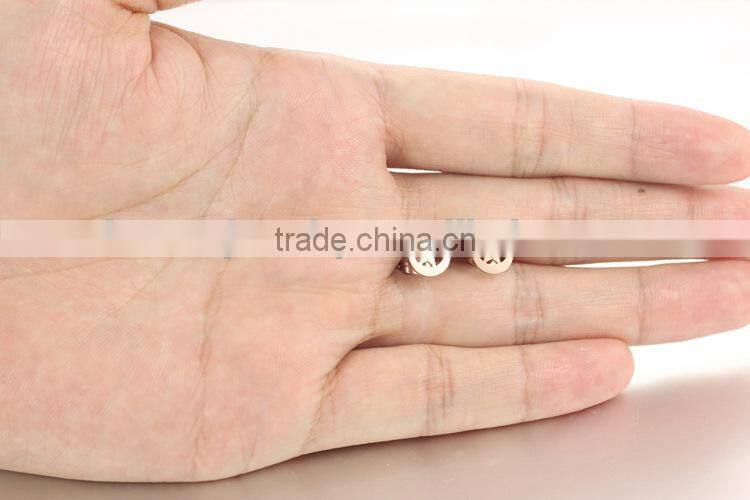 KSTONE 2015 New Fashion Rose Gold Plated Stainless Steel Lovely Moon And Star Stud Earrings