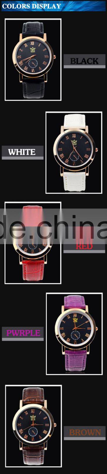 Top selling multi function time display genuine leather stainless steel automatic quartz wrist watch Y010