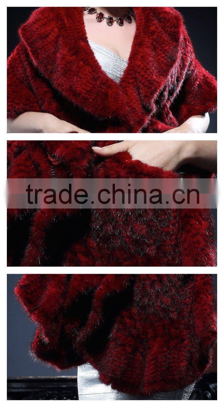 Wholesale Genuine Knitted Mink Fur Stole for Fashion Ladies with Cheap Price Stole