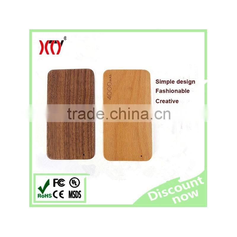 New arrival wood power bank charger 8000mAh Lithium polymer battery for Promotional gift