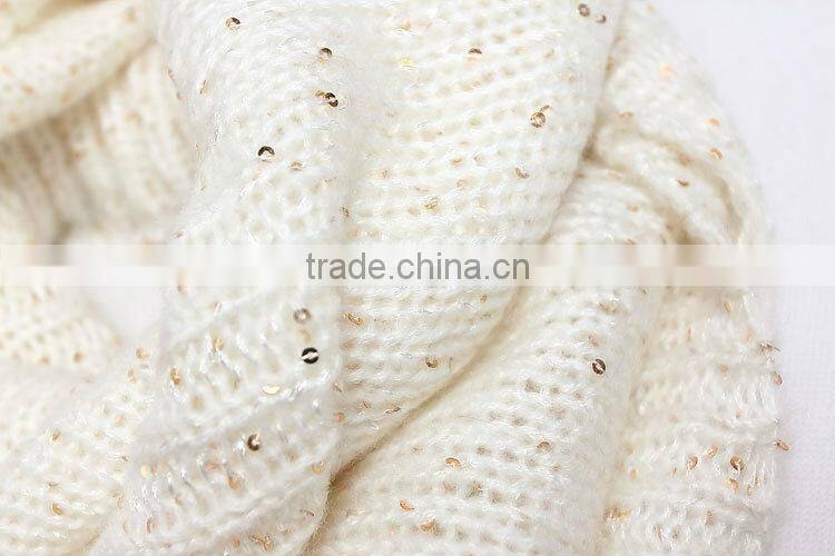 2013 fashion latest design ladies snood glitter scarf