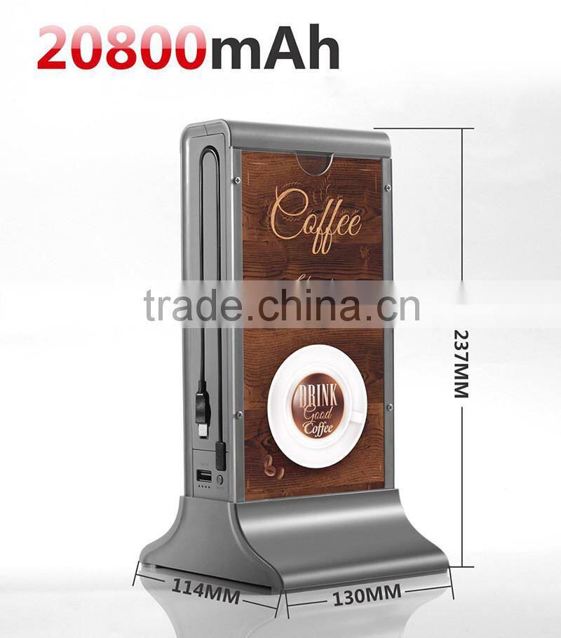 New Style menu power bank 20800mAh USB External Backup Battery Charger PowerBank for all phone