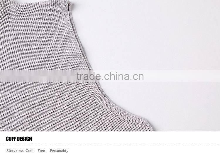 Fashion Lady Sleeveless Knitting Dress 2016 Summer Woman Thin Long Sweater Pullover Femme Robe De Tricot Lace Patchwork