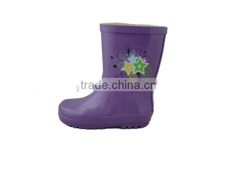 Fashion purple Kid Rain Boots cheap shoes waterproof rubber boots