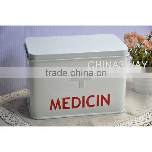 First Aid Medicine Metal Storage Box