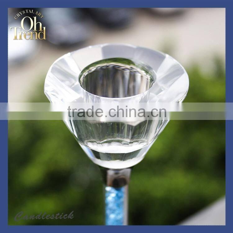 Wholesale crystal candle holders/ glass handle/ hurricane candle holders