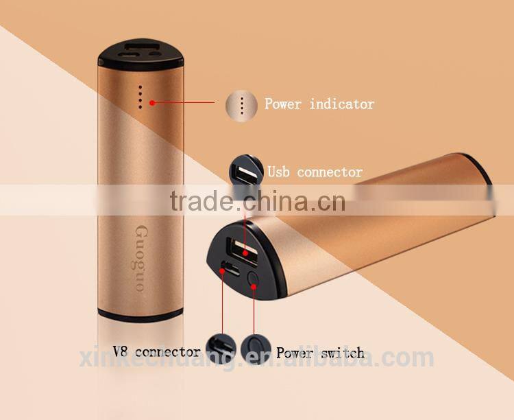 Promotional Gift Comfortable Handle Excellent Design Lipstick Size Power Bank 2600mah for Smartphone