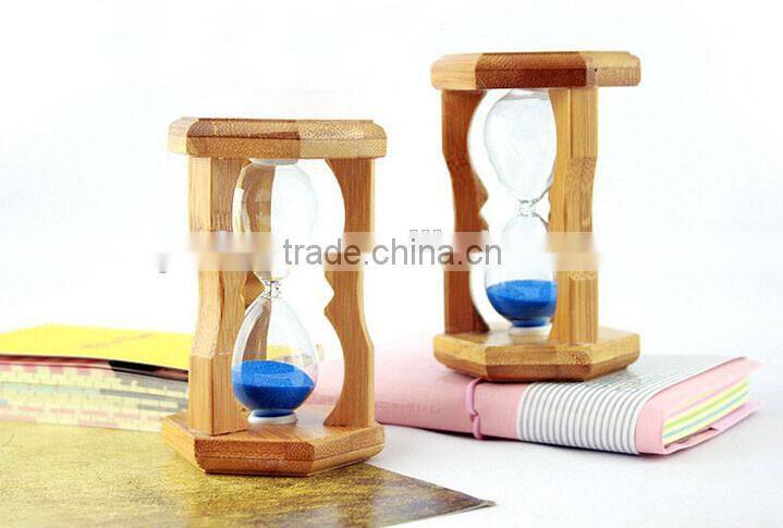 Cheap handmade mini custom logo bamboo hourglass
