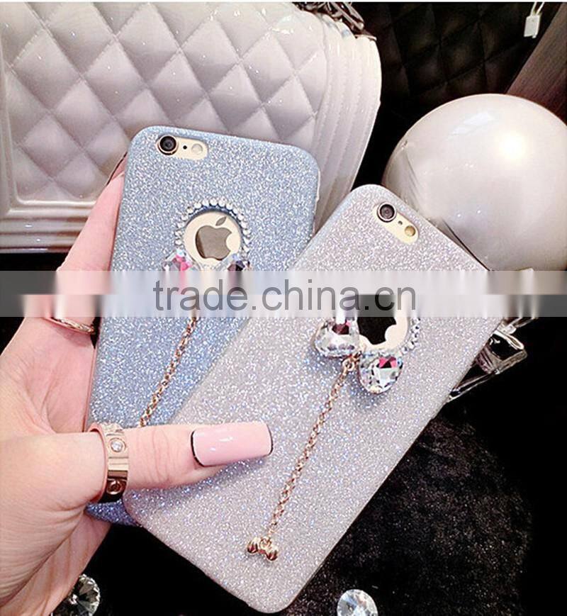 Bowknot Glitter Cases for iPhone 6 6s Soft Silicone Cover Case With Bling Bling Diamond Cover for iPhone 5 5s 6 6s Plus