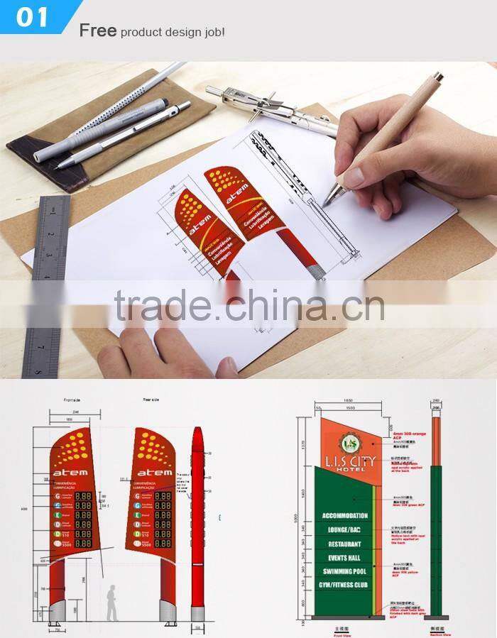 Eletronic Gas Station Advertising Pylon Totem