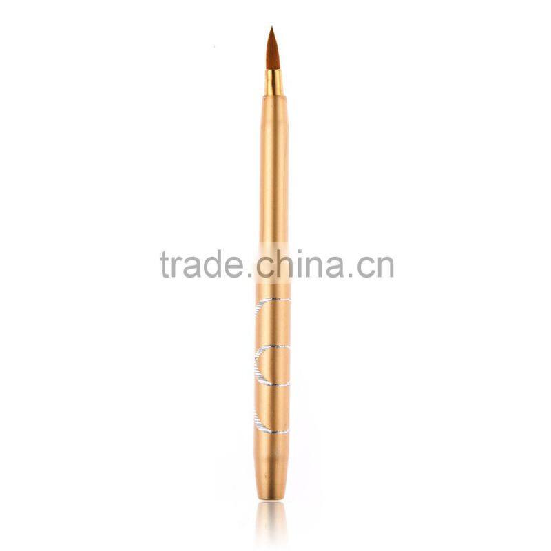 Retractable Lipbrush Mini Flexible Lip Brush Portable Alloy Outer Tube Cover Makeup Tool Travel Home Use