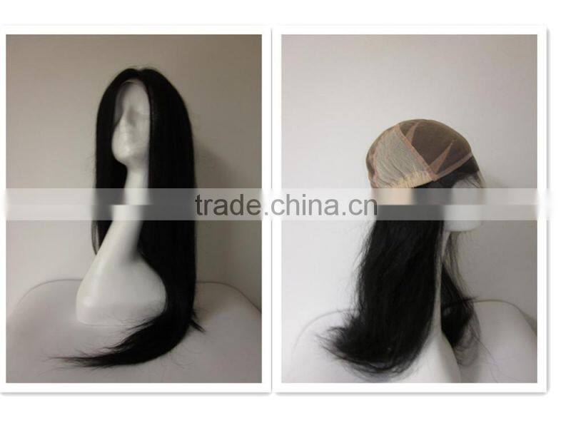 100% Human Remy Hair full lace Wigs Black color long hair