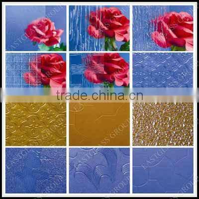 Colored 3-6mm Map Patterned Glass