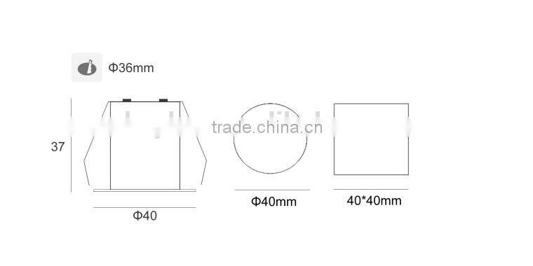 Epistar COB Clear diffuser Round 3W LED downlight TEC002S3WR2