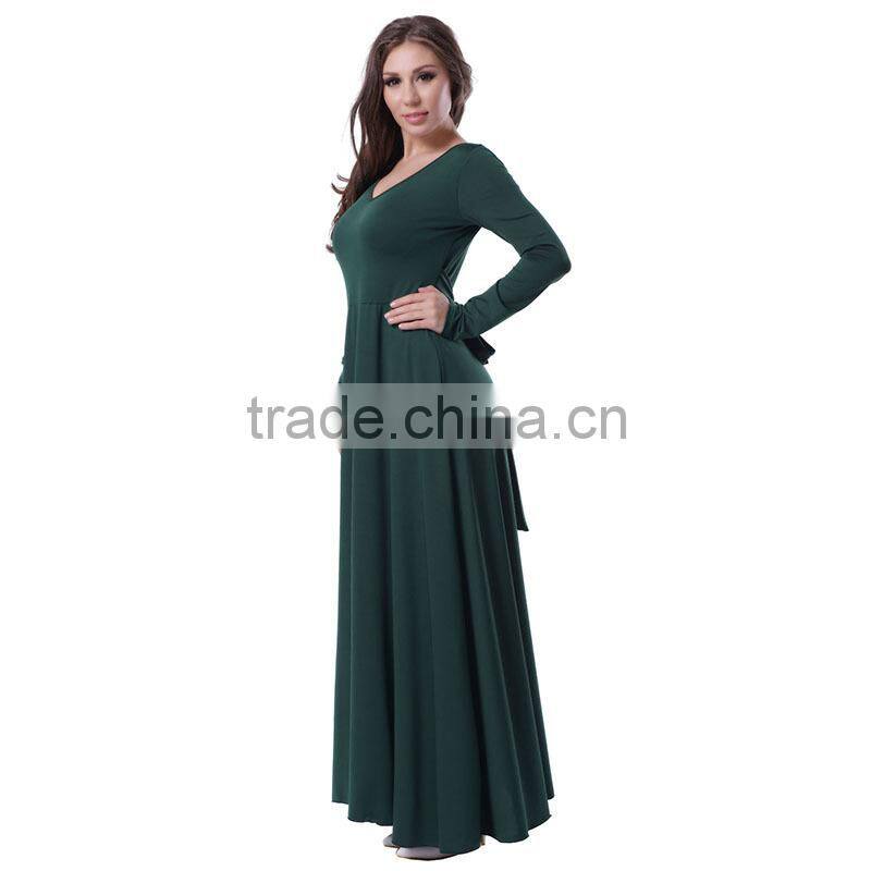 Hot selling new design long maxi dress long sleeve one-piece dress