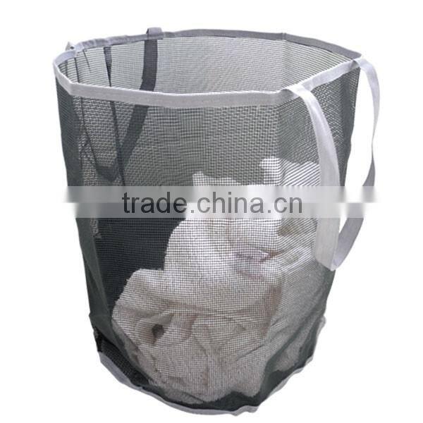 Waterproof Handles Polyester Mesh Laundry Bag Basket Bathroom