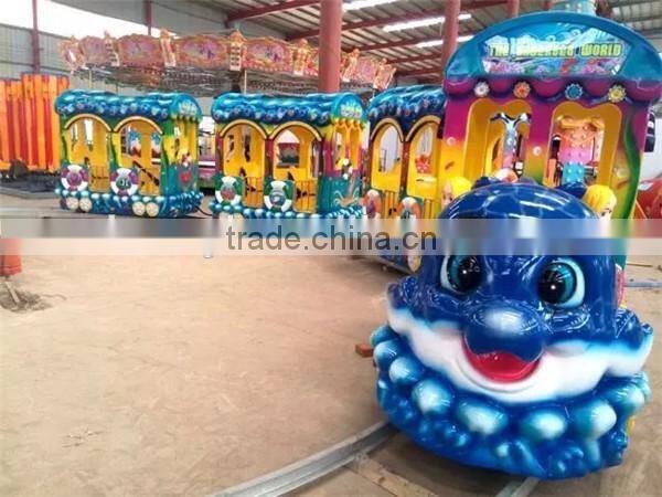 Fiberglass sea animation kids rides electric animal train rides ocean tourist train sale