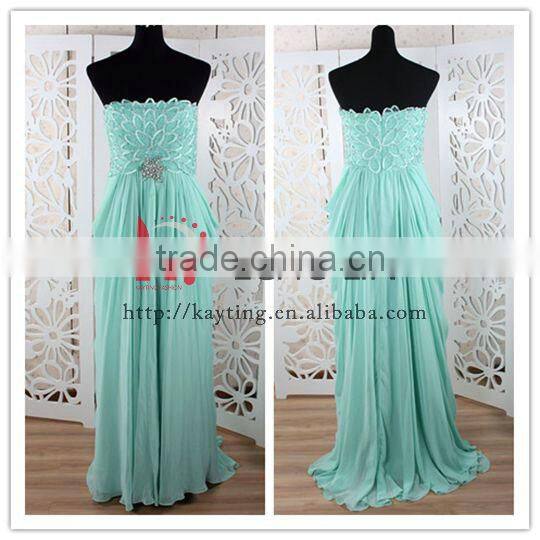 Elegant off-shoulder light green 2013 new model evening dress