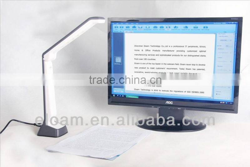 campact size light weight high speed portable document scanner 3.0 mega pixel CMOS sensor with LED lights USB power S300P