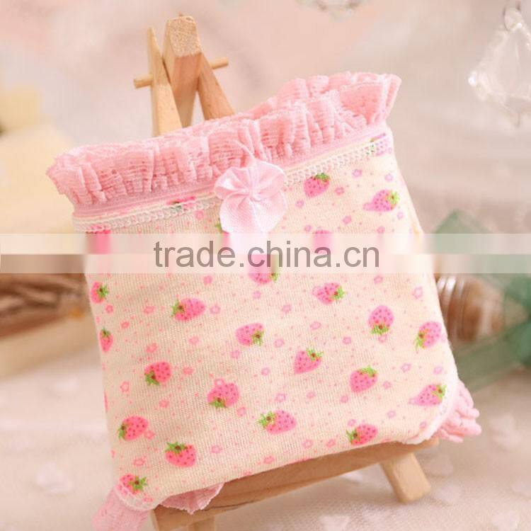 Cartoon Bowknot Design Cotton Panty Underwear For Girl