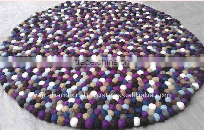 Nepal Hand Made Round Colorful Babies Felt Carpets and Rugs