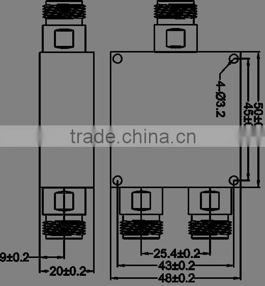700 MHz to 3 GHz 2 Way SMA/N Power Divider