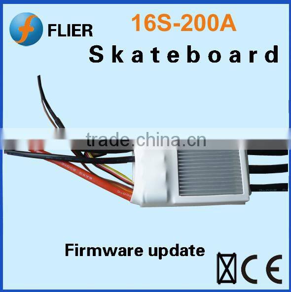 Flier hot selling 16S 200A brushless controller motor esc for rc skateboard