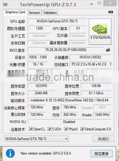 all new PCI Express Graphics Cards GTX750TI 2G DDR5 128BIT