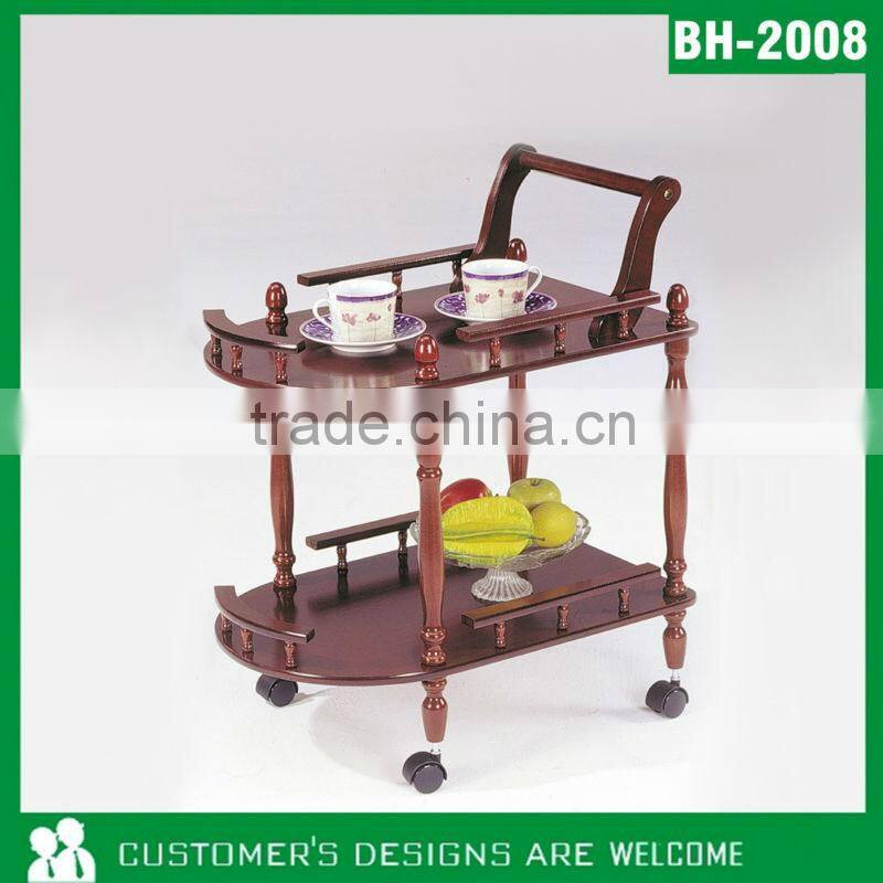 Wooden Storage Trolley, Wooden Trolley Cart, Food Trolley Cart