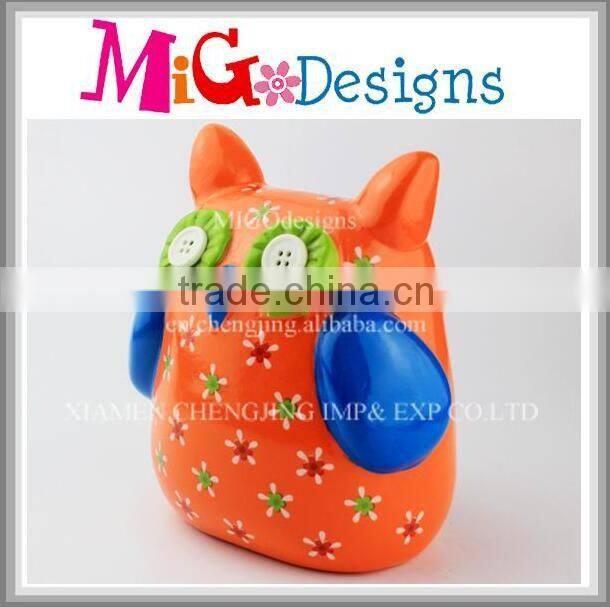China Supplies Customized Owl Design Piggy Bank For Sale