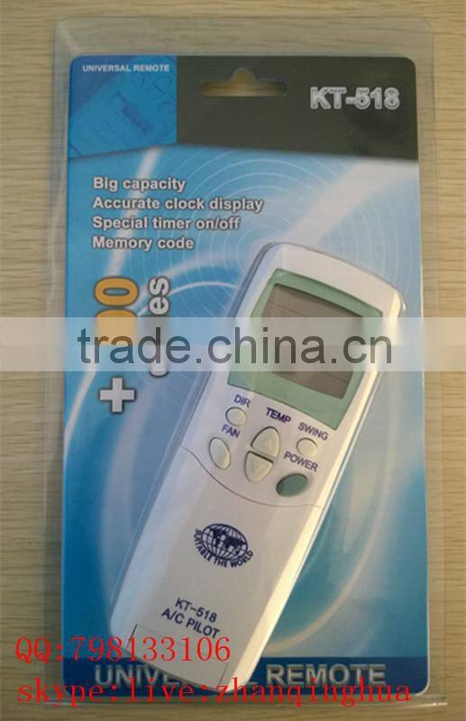 KT-518 UNIVERSAL REMOTE for SHANXING SHENGFENG,SHUANGLU SONGGE SOVA SUMMER SUNDURG TADIRAN TATUNG TCL TECO TIANDI MICOM TRANE