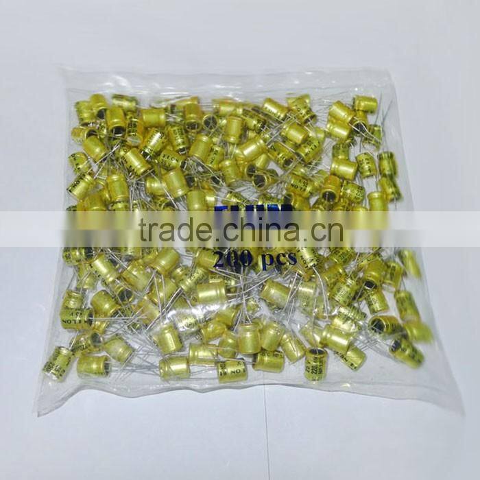 220UF/16V 6*7 green metallized polyester film capacitor