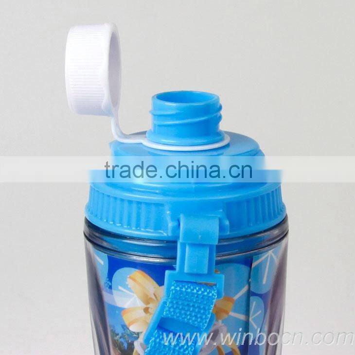 with cup double walls plastic DIY water bottle