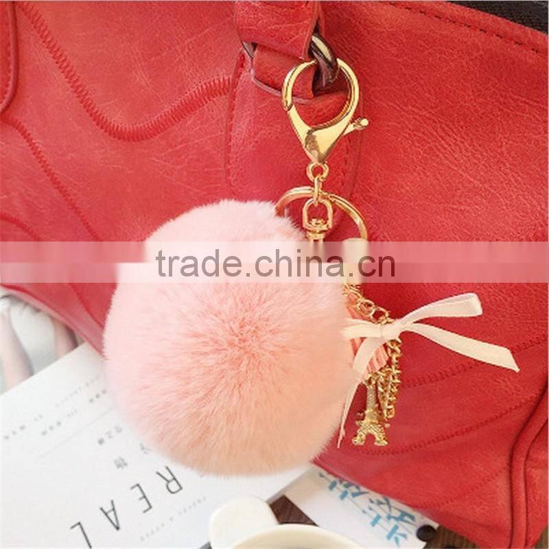 Women bag pendant key chain fur ball keychains