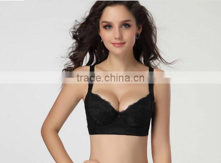 2014 Hot Sexy Womens Side Support Super Boost Plunge Push Up Lace Underwired Bra B C D E Cup