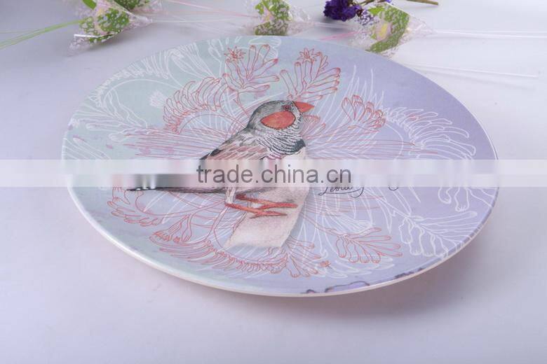 high quality melamine round plate with cartoon printed for kids