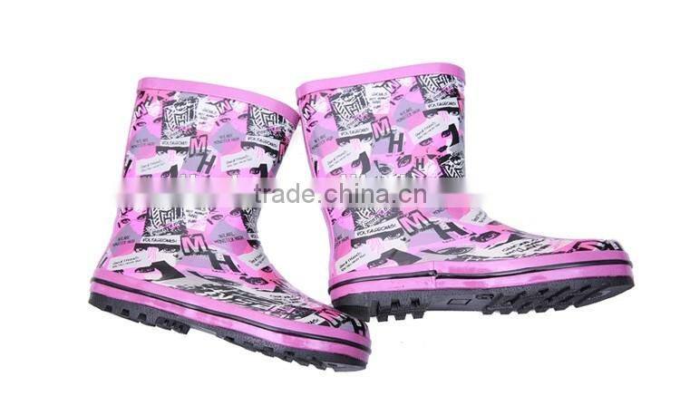 Custom cheap wholesale fashion rain boots girl rubber rain boot