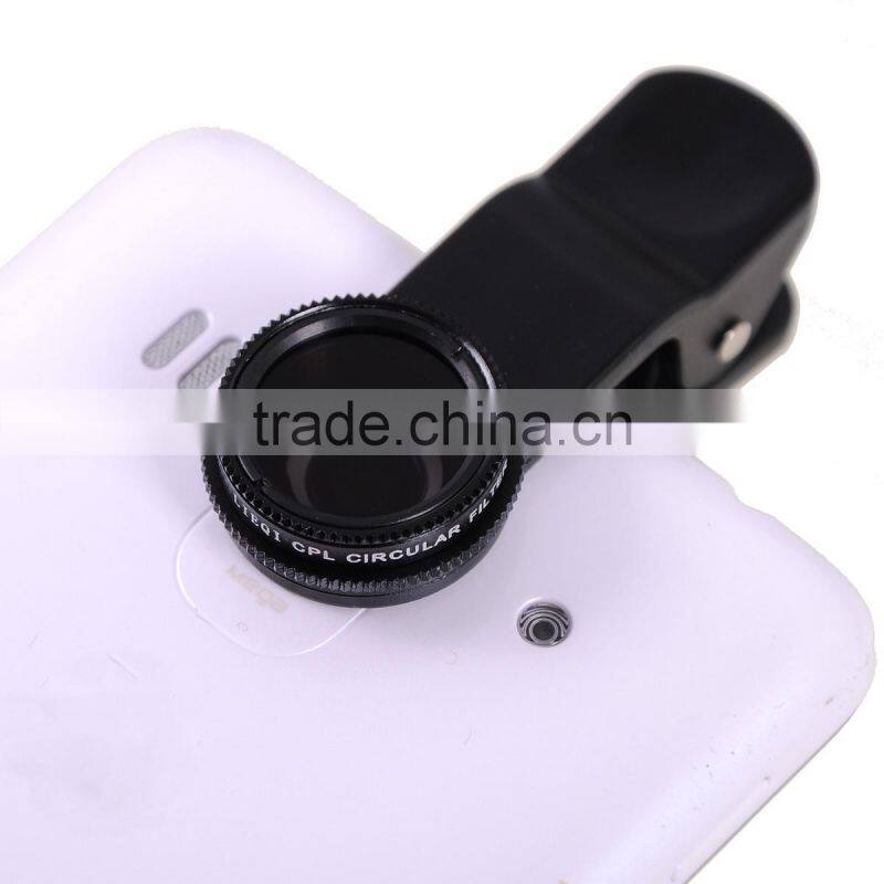 Hot Sale Universal Black Circular Filter Lens with Clip for Mobile Phone Camera Tablet PC