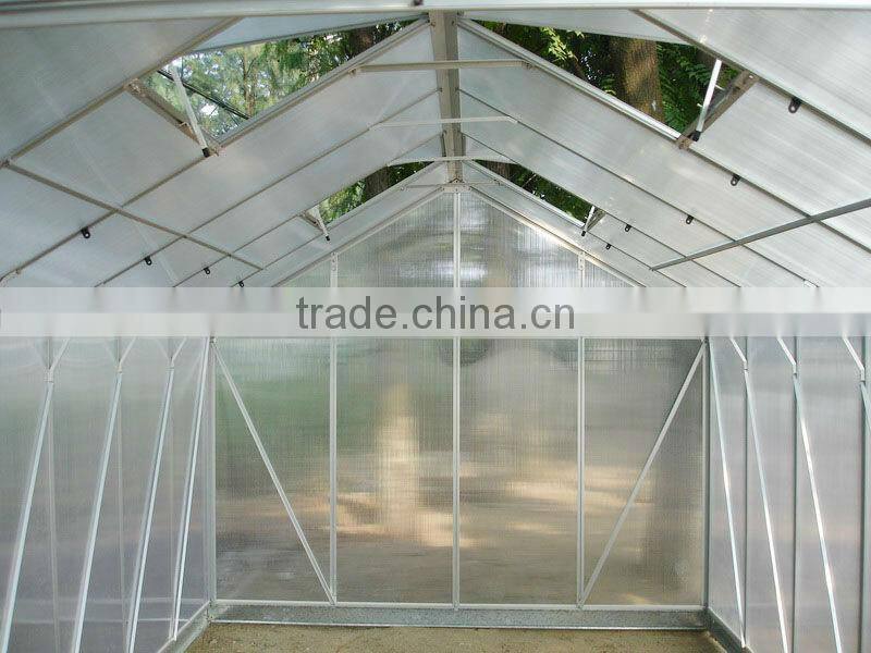 High cost performance hobby aluminium 6mm polycarbonate garden prefabricated greenhouses HX66 series