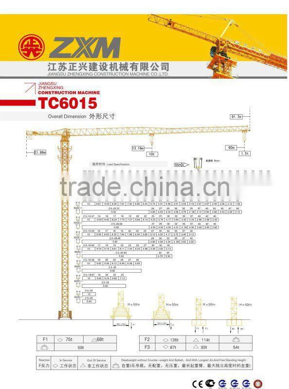 Tower crane--topkit TC6015/QTZ125--CANMAX
