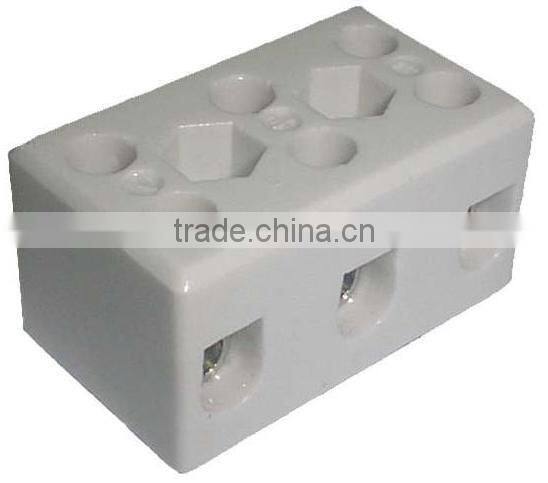 TC-652-A No Glazed Plated 600V 2 Pole 16mm 65A Porcelain Terminal