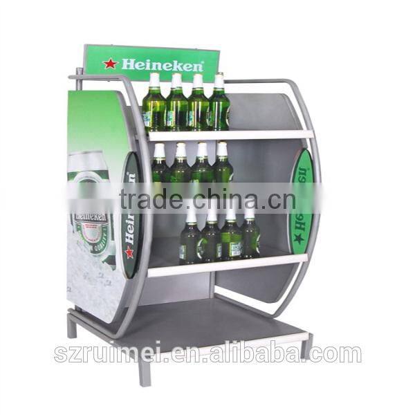 Upright commercial supermarket multi-tier wine display