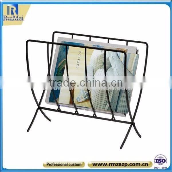 Single-Tier Counter Black Iron Magazine Rack